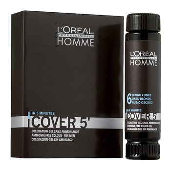 Gel colorant L'Oreal Professionnel Homme Cover 5' no. 6 Dark Blonde, 3 x 50 ml Gel colorant L'Oreal Professionnel Homme Cover 5' no. 6 Dark Blonde, 3 x 50 ml