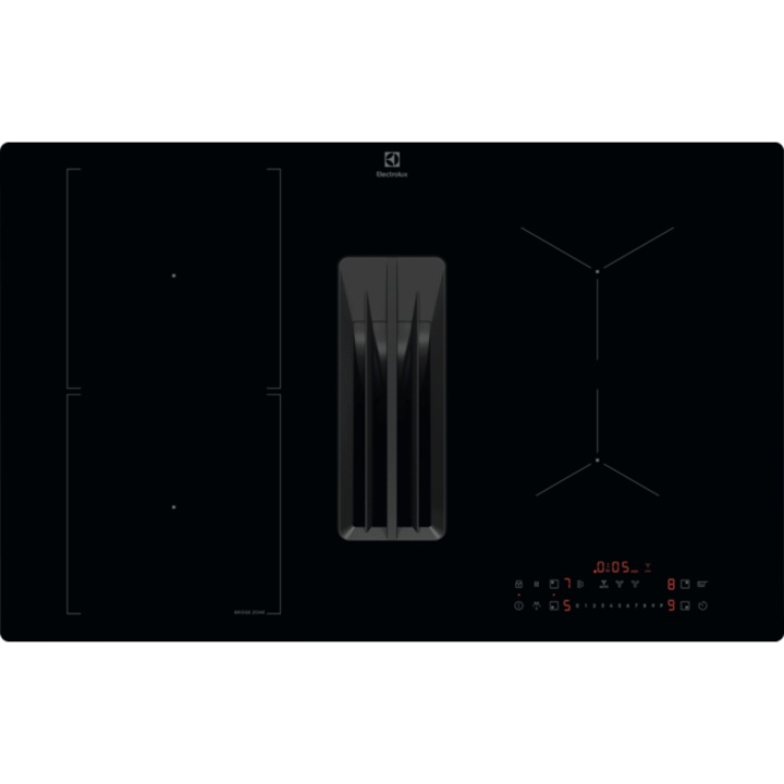 Plita incorpolabila Electrolux ECC83410CK, inductie + hota integrata, 4 zone de gatit , 80 cm, Negru