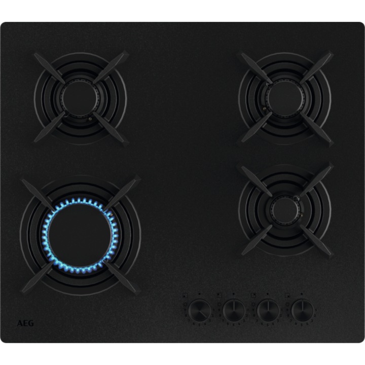 Плот за вграждане AEG HKB64423NL, газ, 4 горелки, матово черен, 60 см