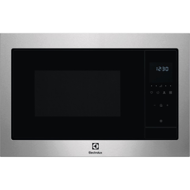 Cuptor cu microunde Electrolux EMS4253TBX, 23 litri, putere microunda 900W, putere grill 1000W, control digital, timer, Inox antiamprenta+negru