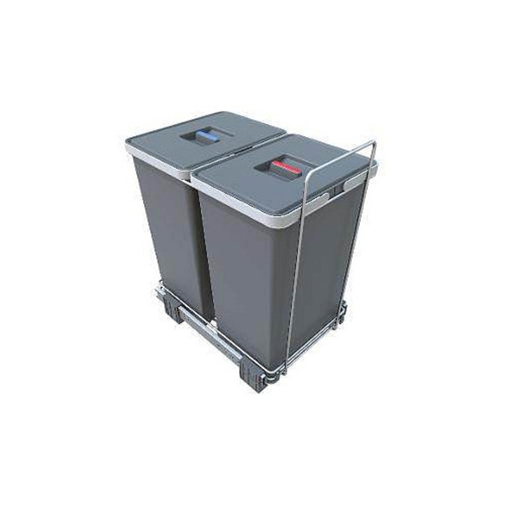 Cos gunoi incorporat Elletipi PF01 44B2, rabatabil, cu capac, metalic, 44L