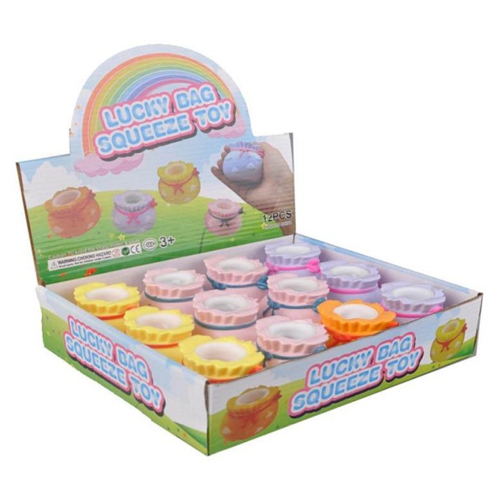 Alltoys Lucky Bag stresszoldó játék, puha habból, nyomkodáshoz és relaxációhoz, többszínű, 12 darab