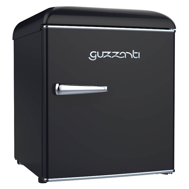 Guzzanti GZ 47RB minihűtő/mini-hűtőszekrény, retro, E energiaosztály, fogyasztás 0,219 kWh/24h, nettó térfogat 45 l, fekete