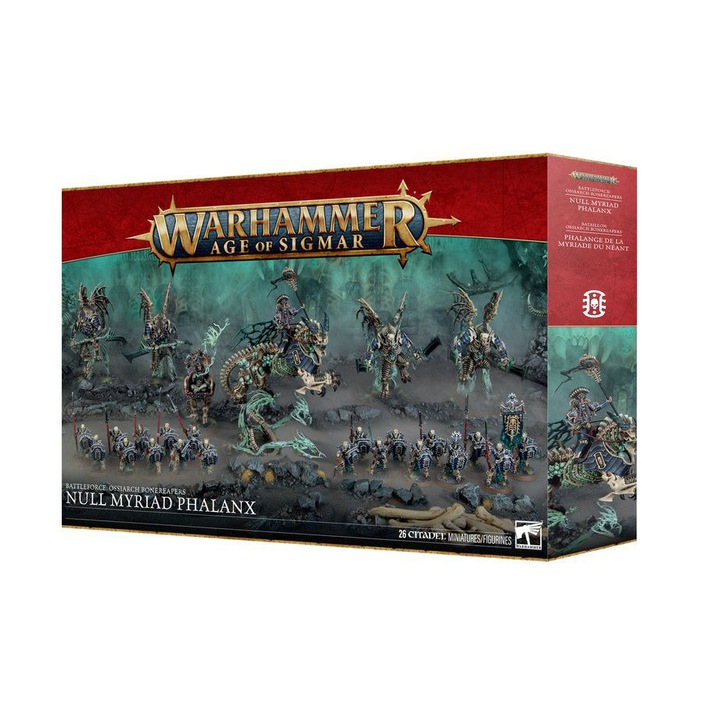 Warhammer Age of Sigmar játékkiegészítő, Null Myriad Phalanx Ossiarch Bonereapers Battleforce, Games Workshop, 26 összeszerelhető modell, szürke