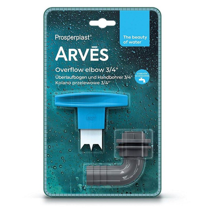 Cot de preaplin Prosperplast Arves, din plastic, cu filet 3/4", Gri inchis