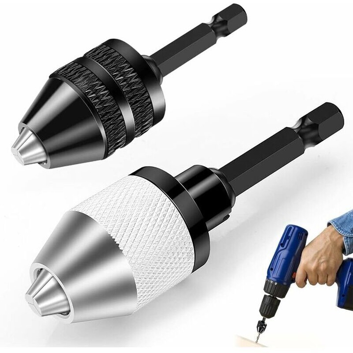 Set 2 Mandrine Auto-Strangere, 0.3-6.5mm, 0.3-3.6mm, Argintiu-Negru, 72x49mm