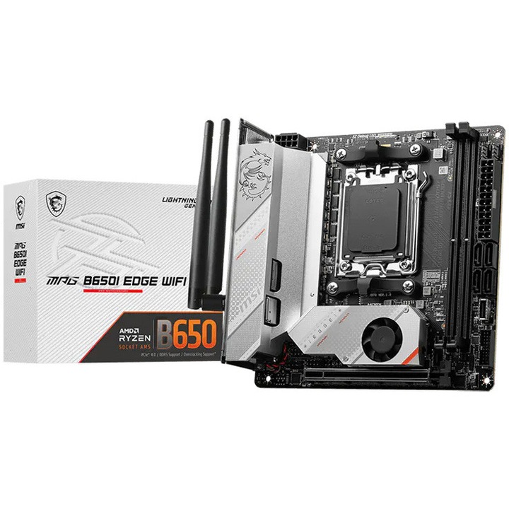 Дънна платка MSI MPG B650I EDGE WIFI, DDR5, Socket AM5, Mini-ITX, Черен