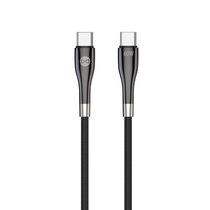 Forever USB-C USB-C adatkábel 1m fekete 60W