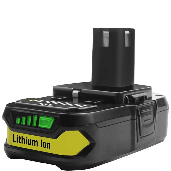Kompatibilis akkumulátor (akkumulátor) 18V 5.5Ah Li-ion Ryobi P108, RB18L25, RB18L13, RB18L50, RB18L40, P102-P107, Fekete, 1 db