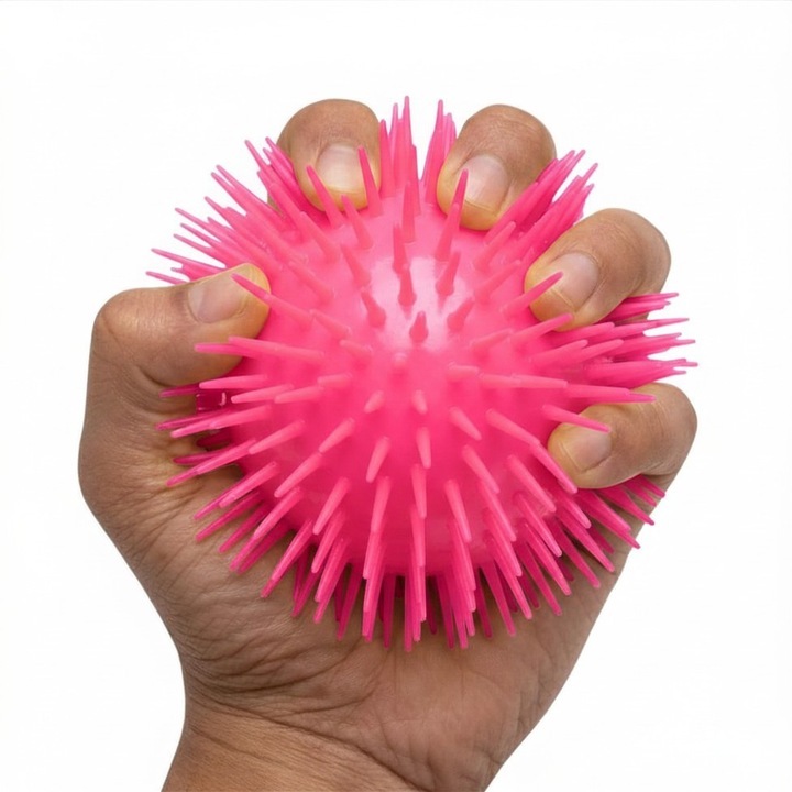 Unika Toy stresszoldó labda, 14 cm, rózsaszín, interaktív játék fényjelzésekkel