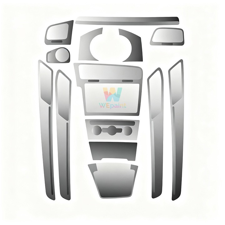 Kit folie auto interior pentru trimuri Golf 7/7.5, WEpaint®, 14 piese, folie premium HEXIS, accesorii montaj incluse