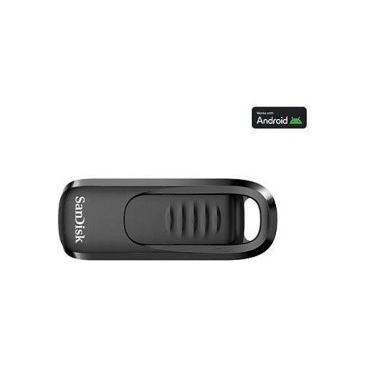 Unitate USB flash SanDisk Ultra Slider, 1 TB, USB-C 3.2 Gen 1, retractabil, Negru