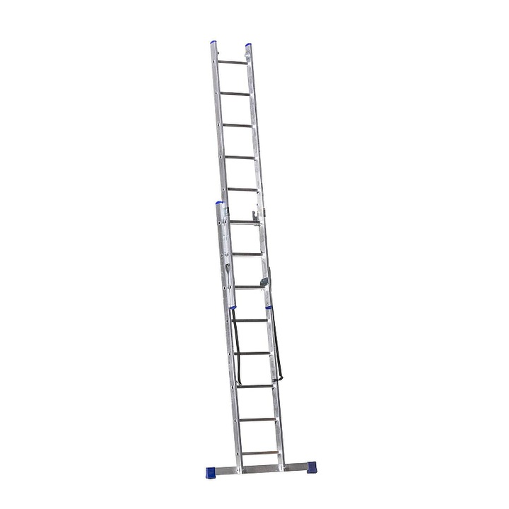 Scara aluminiu ELKOP VHR H 2x8, 2 sectiuni, 8 trepte, capacitate 150 kg, argintiu, 2,17/3,47 m