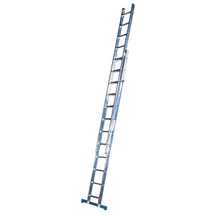 Scara extensibila ELKOP VHR H 2x12, aluminiu, dubla 2x12 trepte, inaltime 3,21/5,29 m, capacitate 150 kg, argintiu