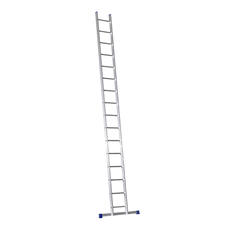Scara de sprijin ELKOP VHR H 1x16, scara simpla din aluminiu, 16 trepte, capacitate 150 kg, argintiu, 4,25 m
