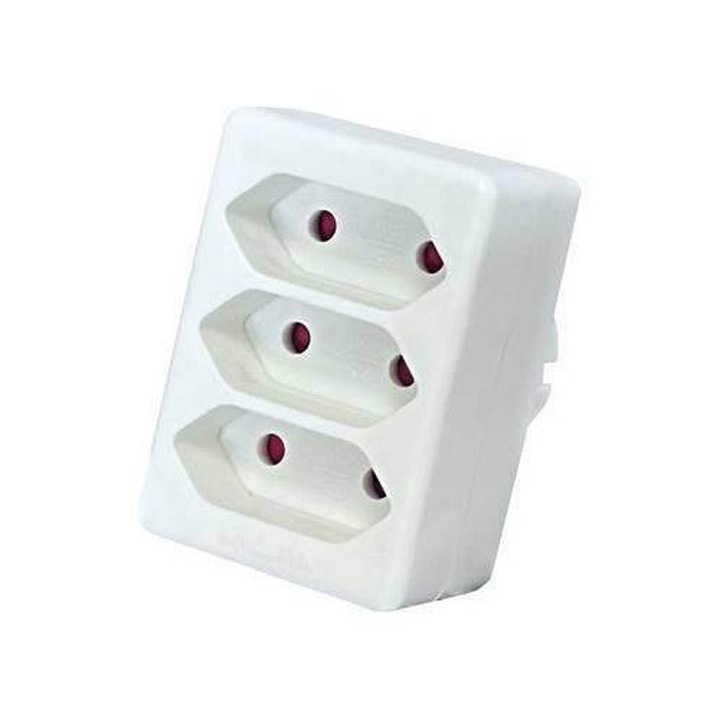 DX-GB01/3 többszörös aljzatadapter, hármas, 250 V~, 3 x 2,5 A, gyermekvédelemmel, Fehér