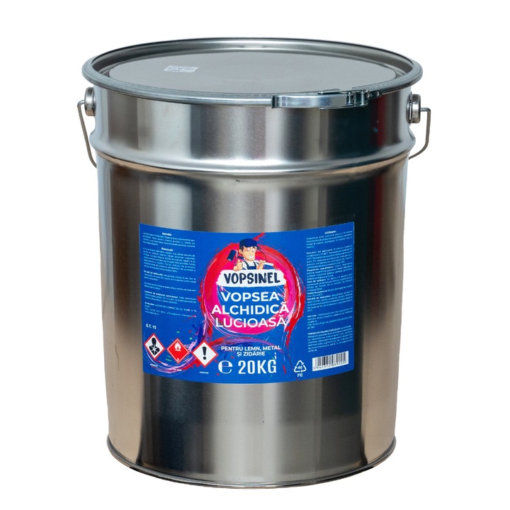 Vopsea alchidica pentru metal si lemn, VOPSINEL, 10KG, Gri