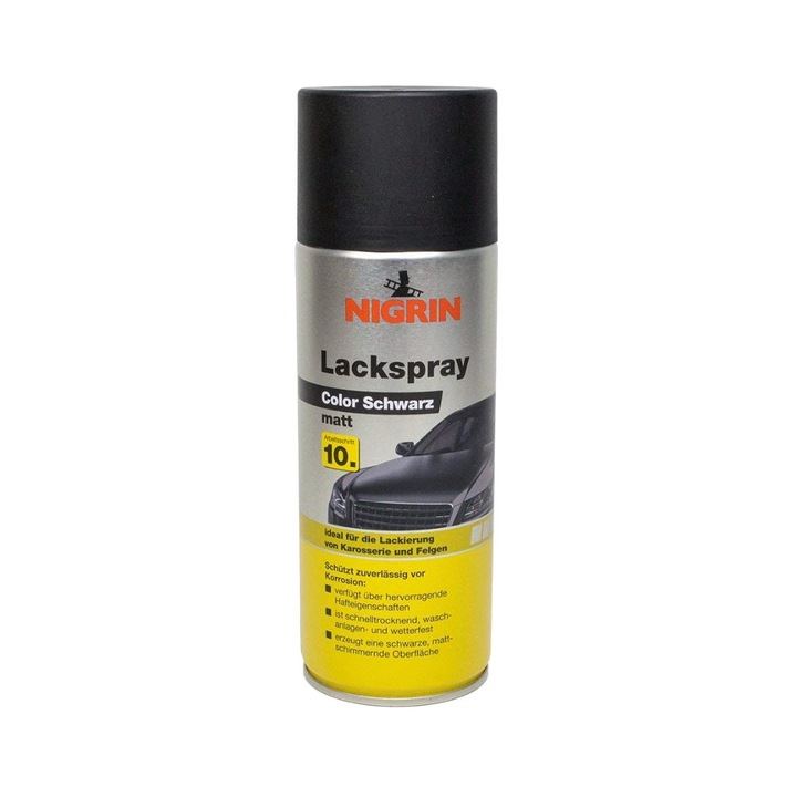 Nigrin festékspray lakk - matt fekete 400 ml