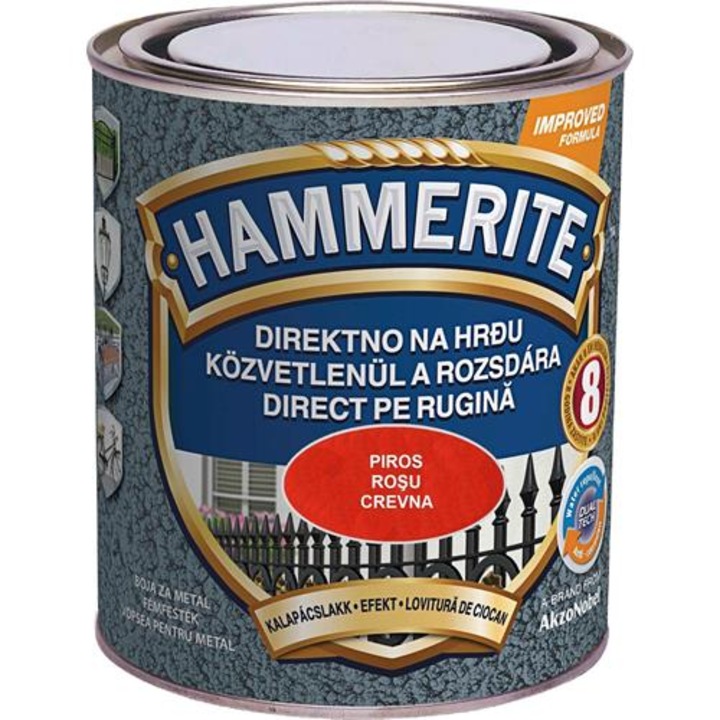 Fémfesték, kalapácsolt hatású 0.75 L, Hammerite, piros / 5093552