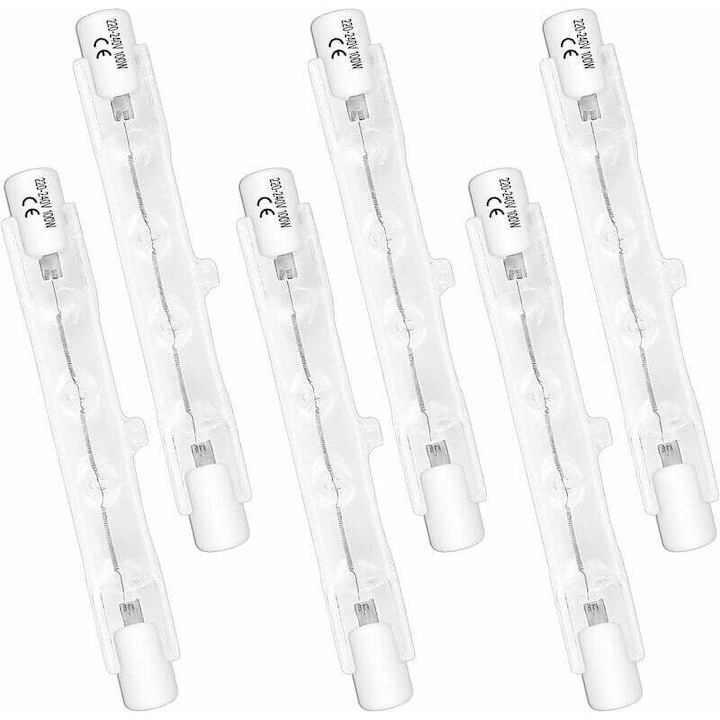 Bec halogén R7S 78mm, 100W 230V, 1500 lm, 2700K, meleg fehér, dimmerelhető, 6 db