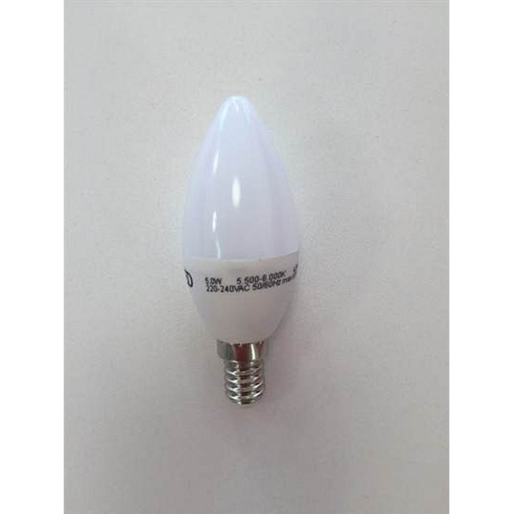 Bec LED Gigaled GL-E14-5-420C, E14 foglalat, 5W (420 lm), hideg fehér 5500-6000K, 240V, élettartam 25.000 óra, 1 db