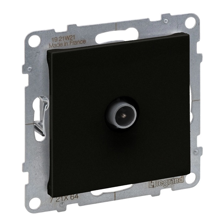 Priza TV de capat Legrand New Suno 721464, tip tata, incastrat, negru
