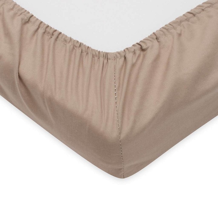 Cearsaf cu elastic / husa de saltea New Baby, 100% bumbac, elastic incorporat, 120x60 cm, cappuccino