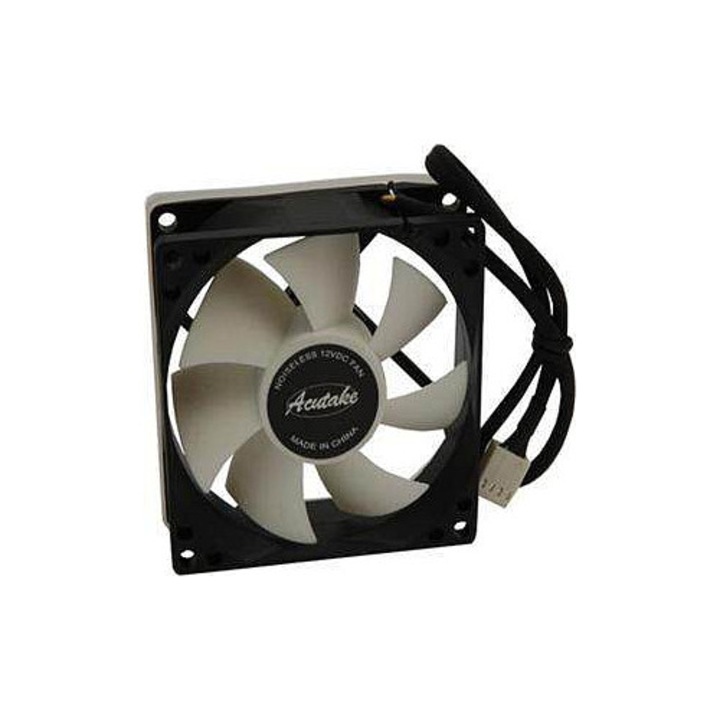 Ventilátor PC Acutake ACU-FAN80 PRO PWM, 80x80x25 mm, PWM 4-tűs, 600-2200 RPM, Enhanced FDB, rezgéscsillapítás mellékelve, fekete/fehér, 12V