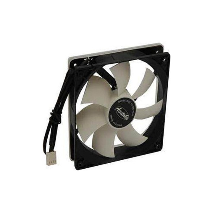 Ventilátor PC Acutake ACU-FAN120 PRO PWM, 120x120x25 mm, 12V, PWM 4 tűs, 400-1600 RPM, Enhanced FDB csapágyak, zajszint 10,5-24,5 dB, rezgéscsillapító párnák mellékelve, fekete/fehér, 1 db