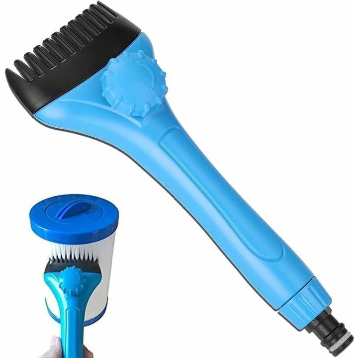 Perie curatare filtru piscina 25cm, PVC, cu cap detasabil, 22x10x5cm