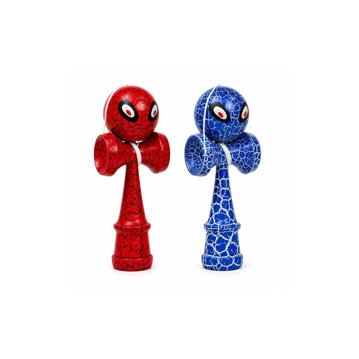Jucarie Kendama Krom, 18 cm, din lemn, model SpiderMAN