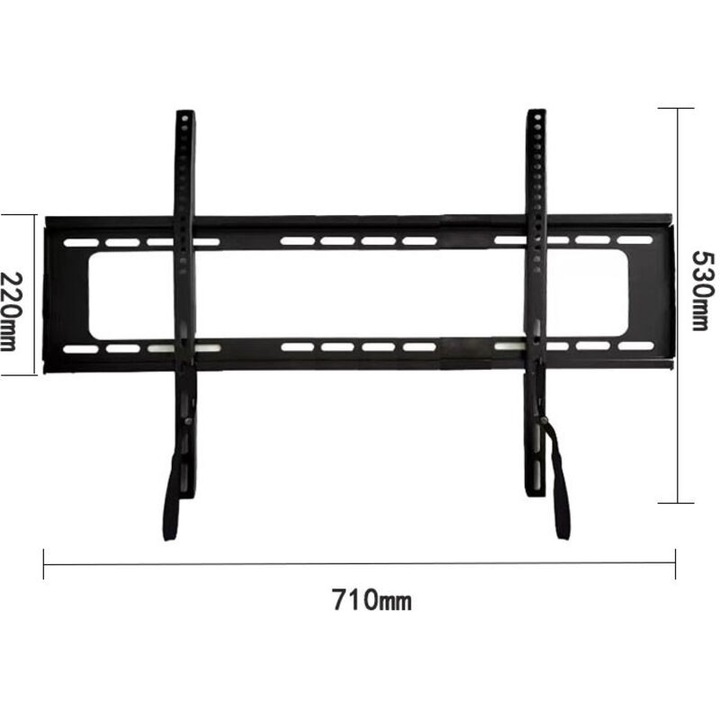Suport fix perete TV universal 37-86 inch, compatibil VESA, pana la 100 kg, metal, negru, 1 buc