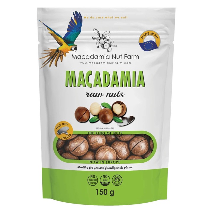 Макадамия ядки Nut farm, сурови, предварително нарязани с черупки, 150 гр