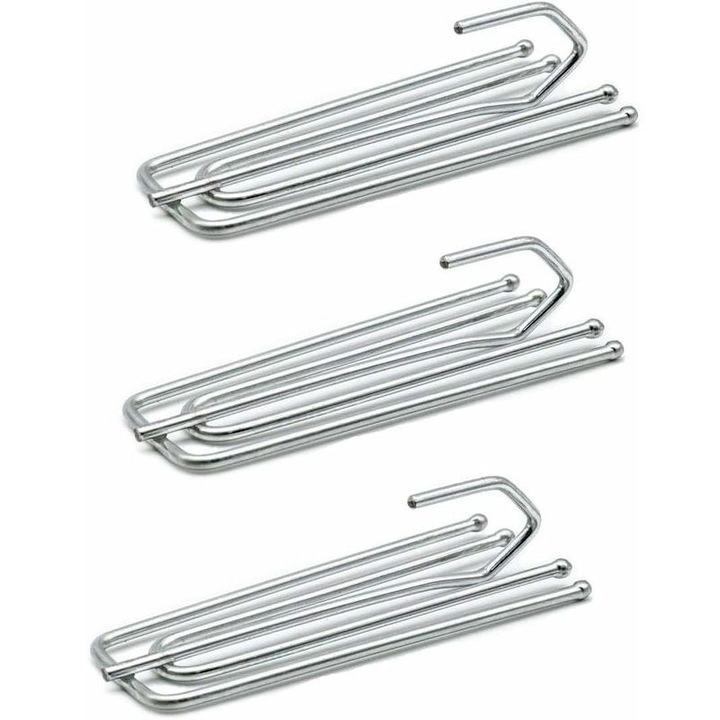 Set 24 carlige pentru perdele, otel inoxidabil, rezistente, 6.9x2.28cm