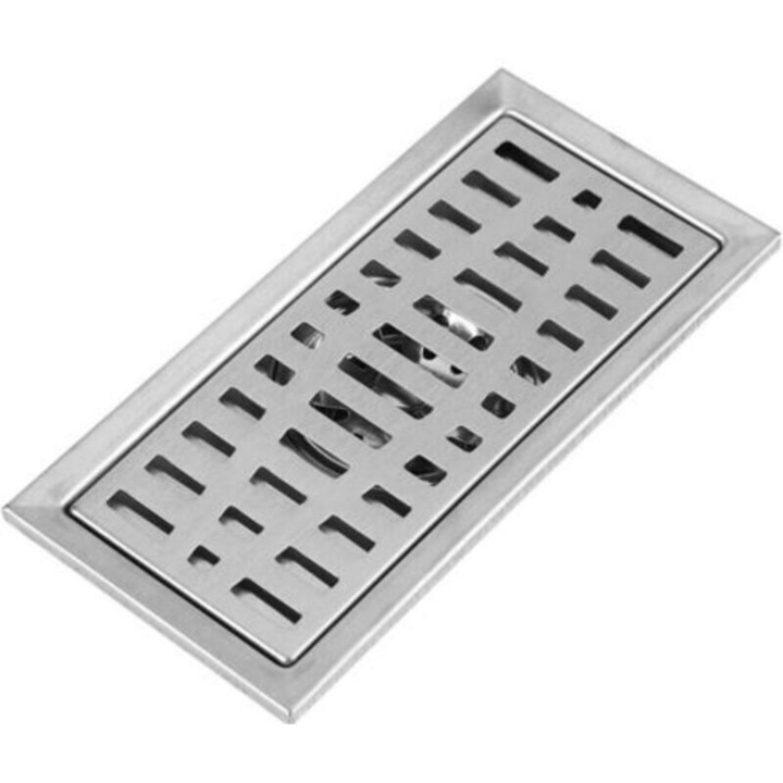 Négyszögletes padlóösszefolyó 200x100mm rozsdamentes acél ellenálló