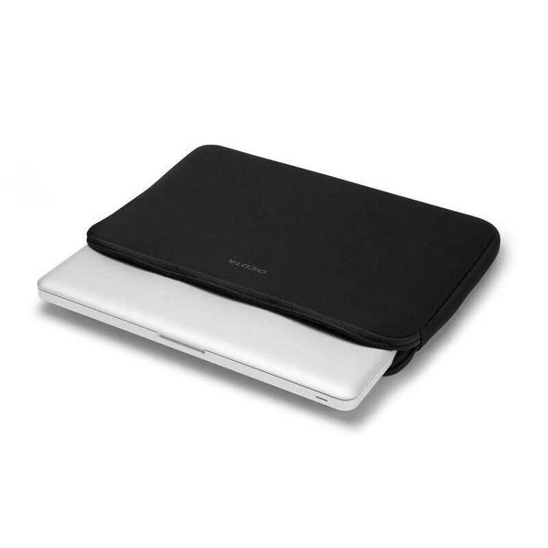 Dicota, husa pentru laptop din neopren sintetic, usoara, rezistenta la apa, fermoar cu captuseala anti-zgarieturi Perfect 10-11.6, negru, 11.6 inch