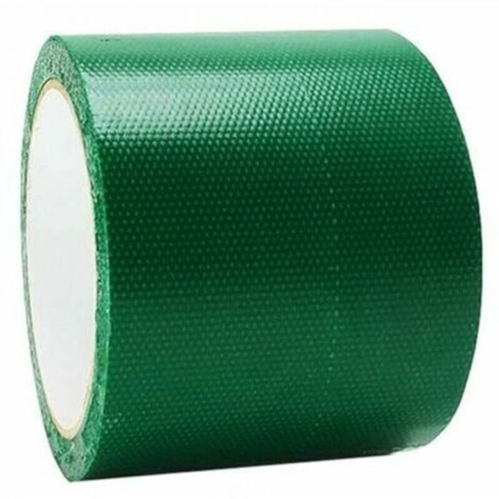 Ponyva javító szalag / öntapadó ponyvaszalag, PVC, vízálló és strapabíró, zöld, 8 cm x 500 cm