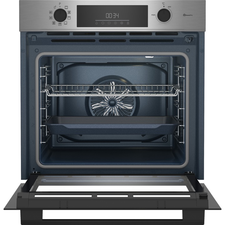 Cuptor incorporabil Beko BBIM11300XMPC, 72 l, Clasa A+, Autocuratare pirolitica, Timer, Butoane Push In Pop Out, Iluminare cuptor, Culoare Inox
