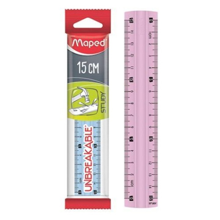 Rigla Maped Study 15cm flexibila multicolor