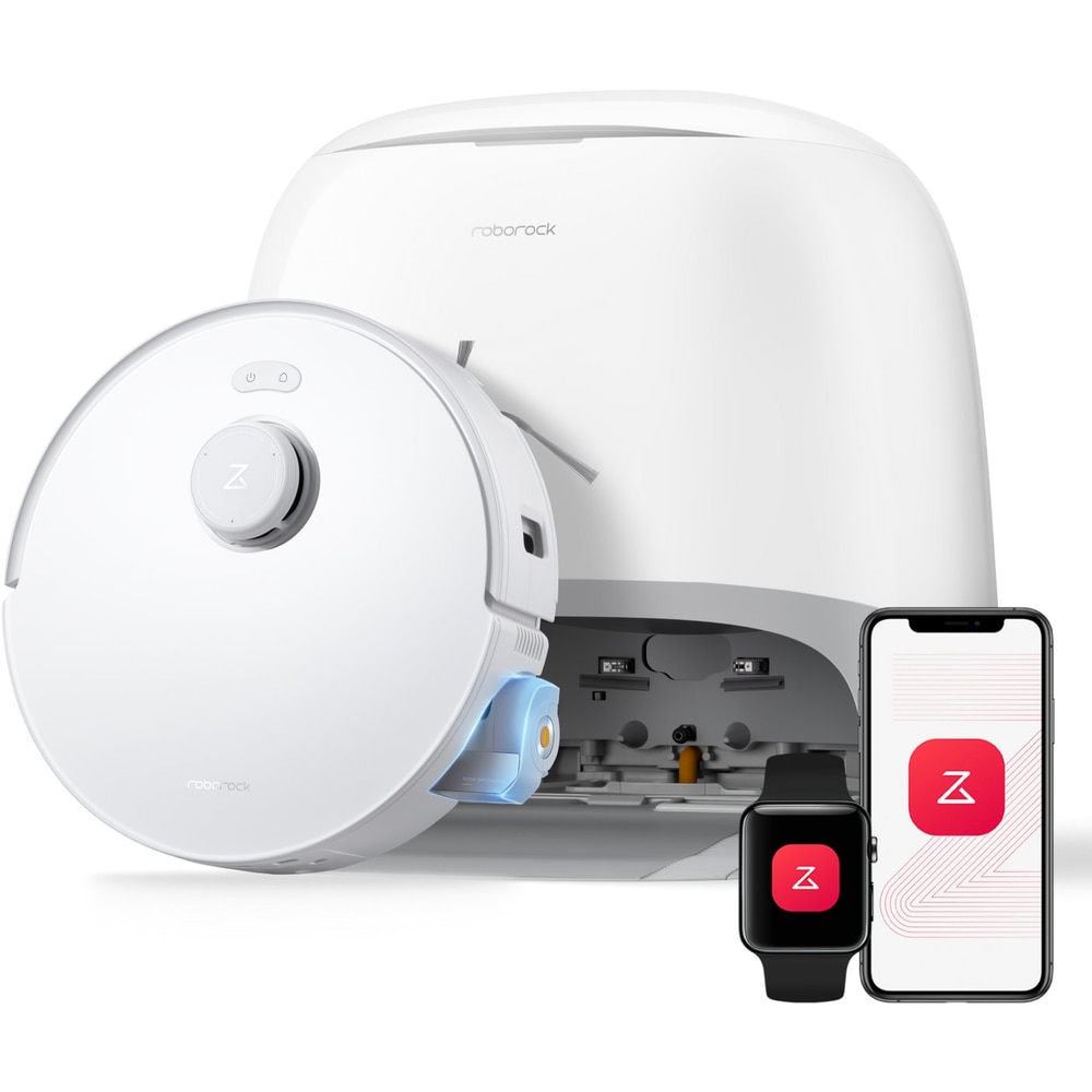 Aspirator robot Roborock Qrevo Curv 2 FlowX, 65 W, 20000Pa, Autonomie 240 minute, Recipient praf 0.32 l, Navigare PreciSense® LiDAR Alb