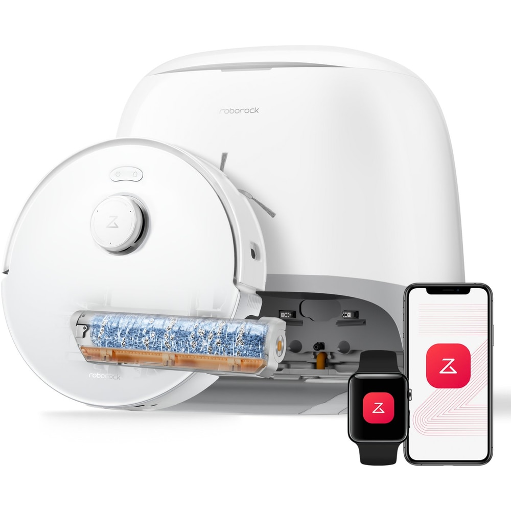 Aspirator robot Roborock Qrevo Curv 2 FlowX, 65 W, 20000Pa, Autonomie 240 minute, Recipient praf 0.32 l, Navigare PreciSense® LiDAR Alb
