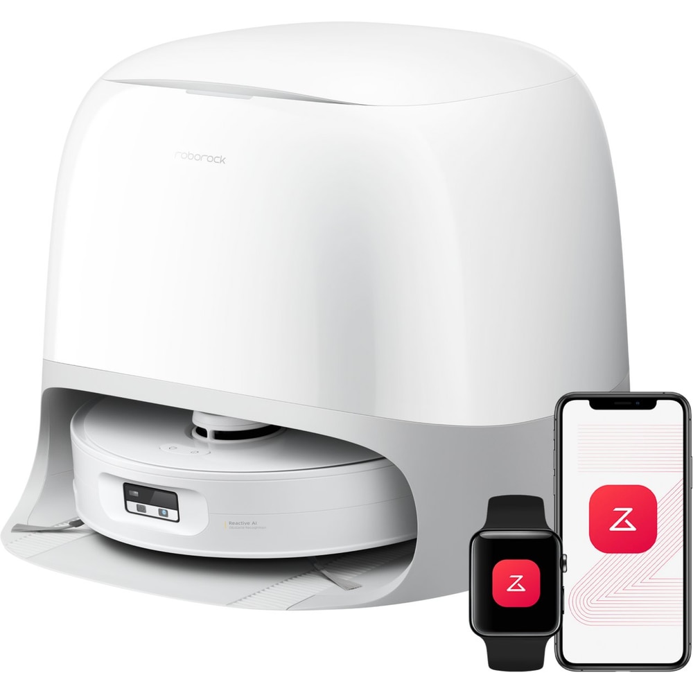 Aspirator robot Roborock Qrevo Curv 2 FlowX, 65 W, 20000Pa, Autonomie 240 minute, Recipient praf 0.32 l, Navigare PreciSense® LiDAR Alb