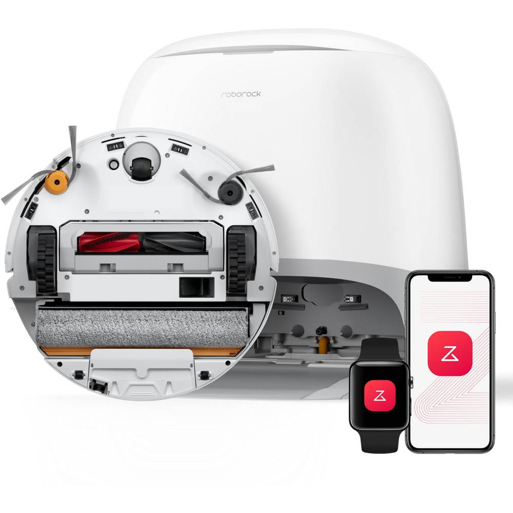 Aspirator robot Roborock Qrevo Curv 2 FlowX, 65 W, 20000Pa, Autonomie 240 minute, Recipient praf 0.32 l, Navigare PreciSense® LiDAR Alb