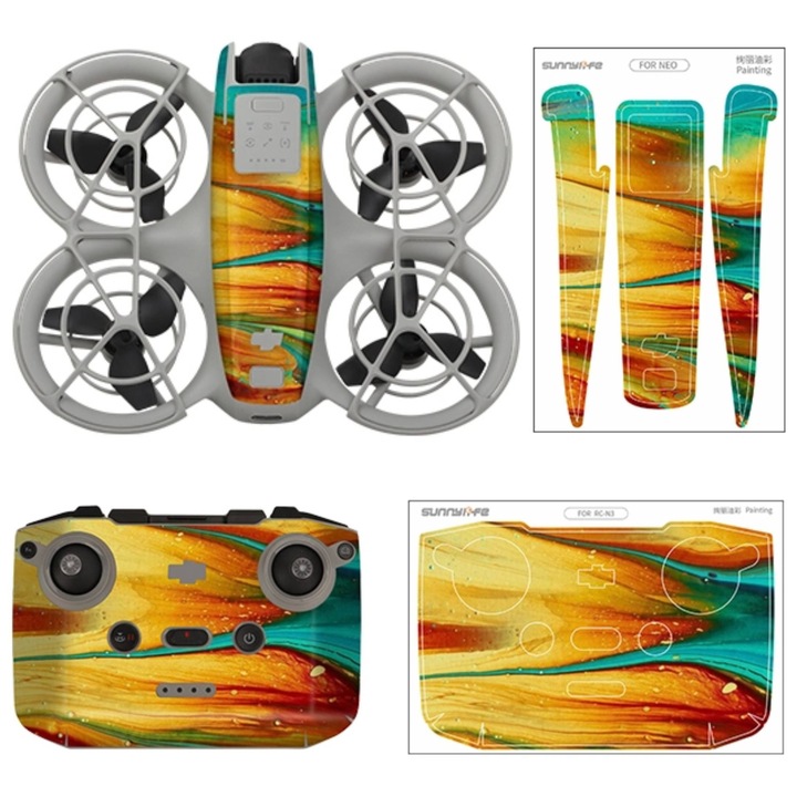 Set folii protectoare si autocolante Sunnylife DJI Neo RC-N3 multicolor 20g 20x14cm