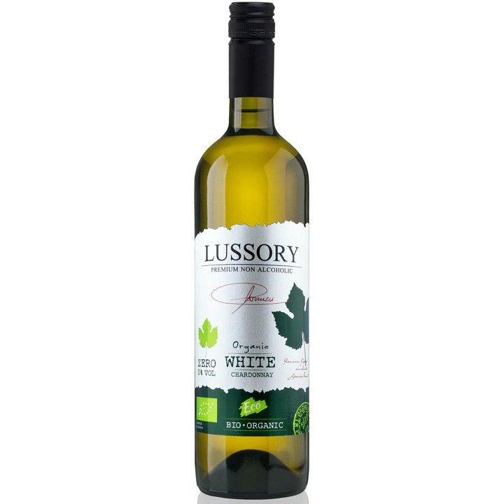 Lussory Organic Chardonnay fara alcool 0.74L, vegan, ecologic, alb