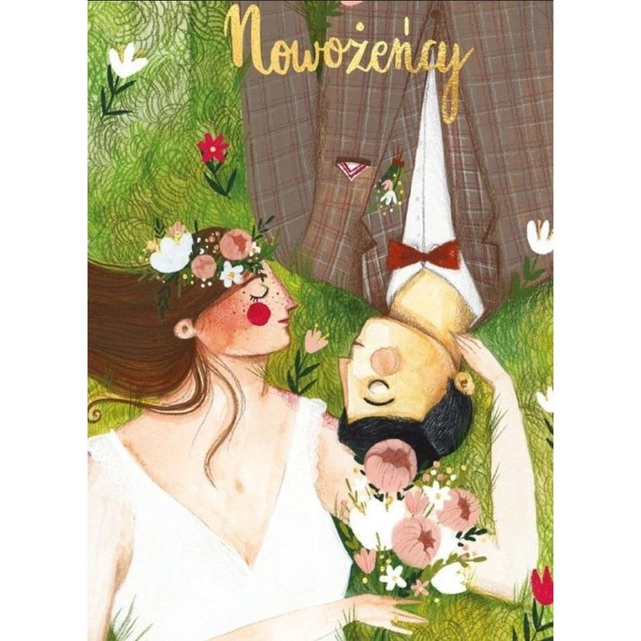 Felicitare nunta Henry B6 multicolor 17.6x12.9cm cu buzunar