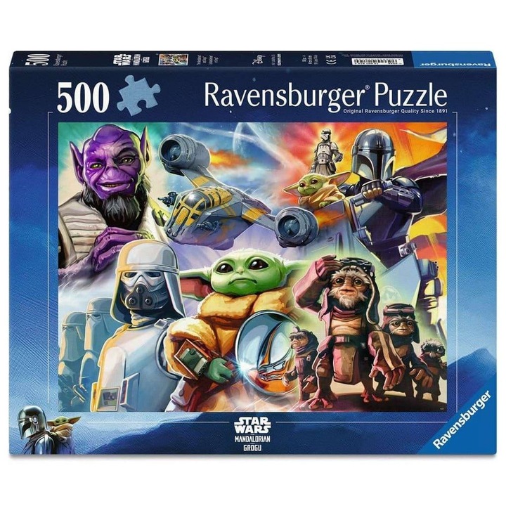 Пъзел Ravensburger от 500 части - Мандалорецът и Грогу