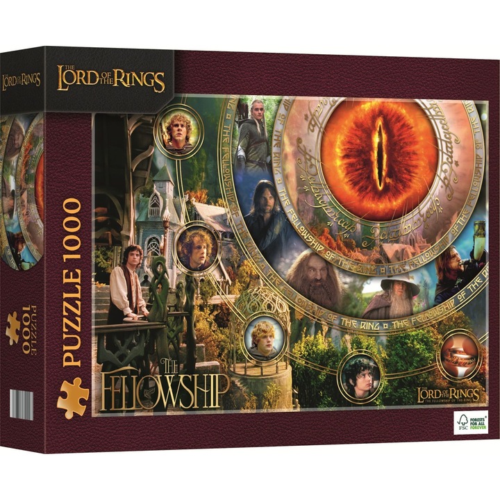 Puzzle Trefl din 1000 piese - Stapanul Inelelor: Fratia Inelului