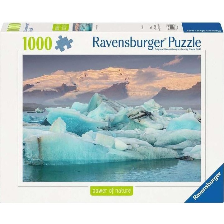 Puzzle Ravensburger din 1000 piese - Lac glaciar din Islanda