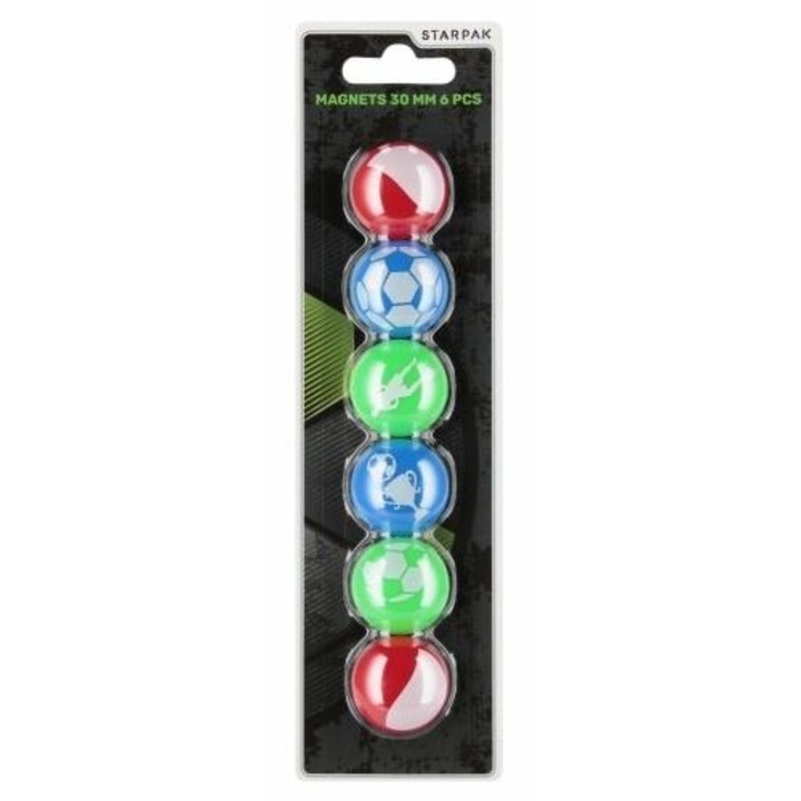Set 6 magneti STARPAK fotbal multicolor 3x3cm